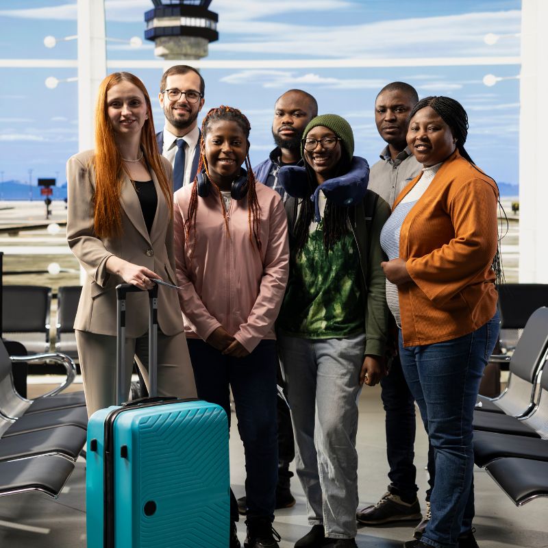people at airport